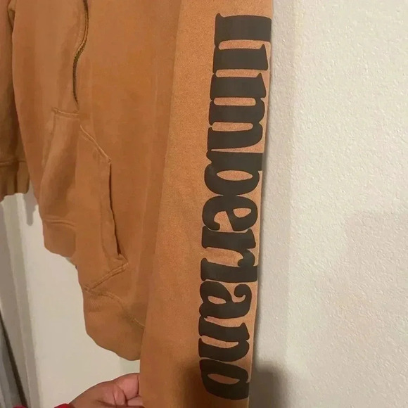 Timberland hoodie youth brown full zip jacket sweatshirt - Picture 4 of 7